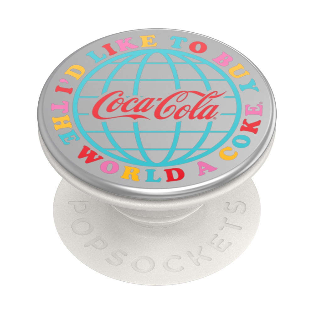 PopGrip Backspin Coca Cola Unity World, accesoriu universal de telefon Popsockets, se învârte